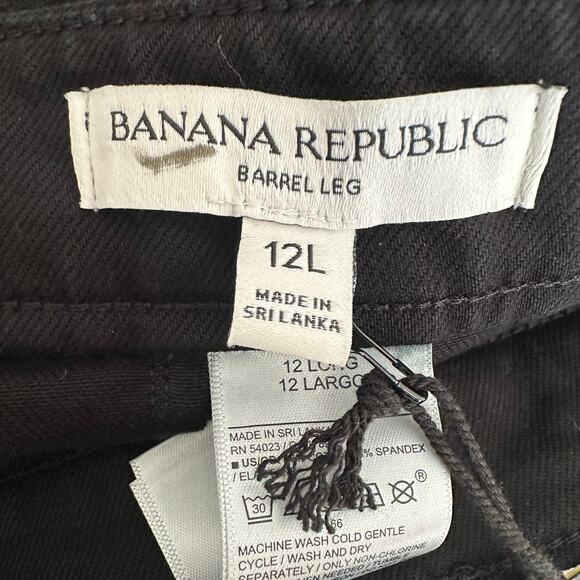 Banana Republic LONG The Weekender Slim Barrel Leg Pant Black 12 713475 - Picture 5 of 13